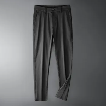 TFETTERS Маркови Летни Панталони за Мъже Ice Silk Тънки Обикновен Бизнес Панталони Мъжки Ежедневни Обичайните Дишащи Директни Мъжки Панталони