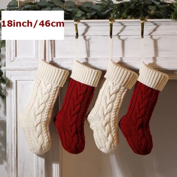 Коледни Чорапи, Чорапи Бонбони Подарък Пакет Камина Коледна Елха на Нова година Коледна Украса за Дома